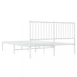fehér fém ágykeret fejtámlával 140 x 200 cm