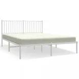fehér fém ágykeret fejtámlával 160 x 200 cm