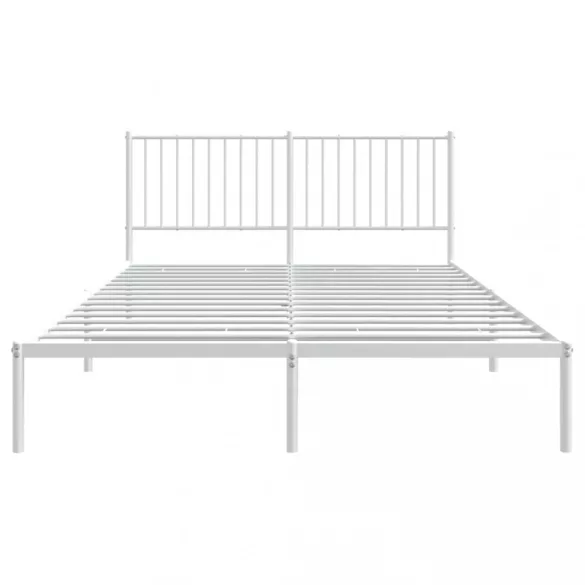 fehér fém ágykeret fejtámlával 160 x 200 cm