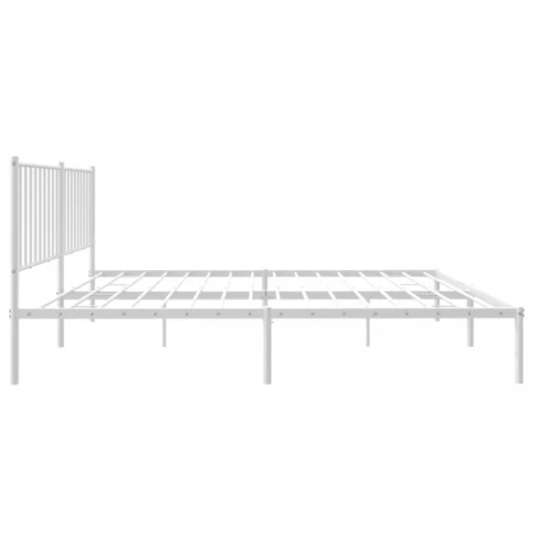 fehér fém ágykeret fejtámlával 160 x 200 cm