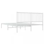 fehér fém ágykeret fejtámlával 160 x 200 cm