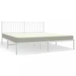 fehér fém ágykeret fejtámlával 183 x 213 cm
