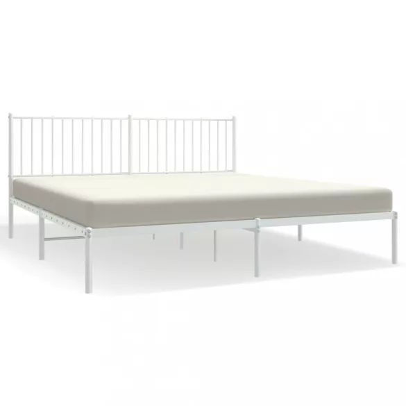 fehér fém ágykeret fejtámlával 183 x 213 cm