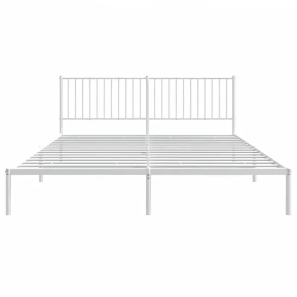 fehér fém ágykeret fejtámlával 183 x 213 cm