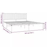 fehér fém ágykeret fejtámlával 183 x 213 cm