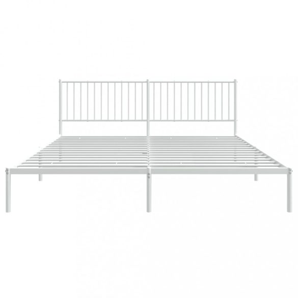 fehér fém ágykeret fejtámlával 193 x 203 cm