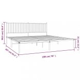 fehér fém ágykeret fejtámlával 193 x 203 cm