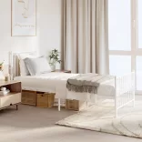 fehér fém ágykeret fej- és lábtámlával 75 x 190 cm