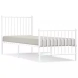 fehér fém ágykeret fej- és lábtámlával 75 x 190 cm