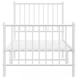 fehér fém ágykeret fej- és lábtámlával 75 x 190 cm