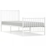 fehér fém ágykeret fej- és lábtámlával 80x200 cm