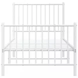 fehér fém ágykeret fej- és lábtámlával 80x200 cm