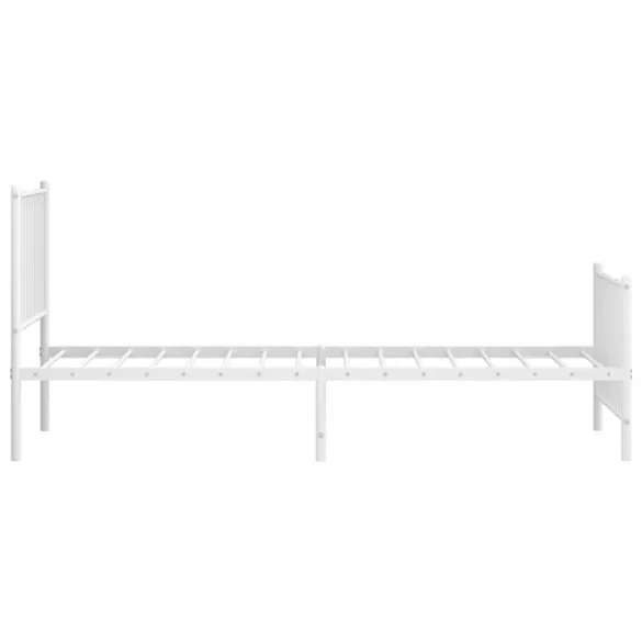 fehér fém ágykeret fej- és lábtámlával 80x200 cm