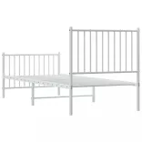 fehér fém ágykeret fej- és lábtámlával 80x200 cm