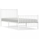 fehér fém ágykeret fej- és lábtámlával 90x200 cm