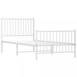 fehér fém ágykeret fej- és lábtámlával 90x200 cm