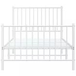 fehér fém ágykeret fej- és lábtámlával 90x200 cm