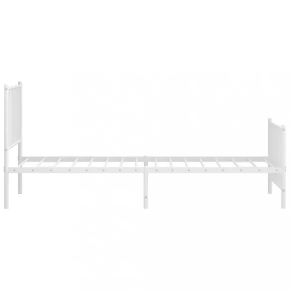 fehér fém ágykeret fej- és lábtámlával 90x200 cm