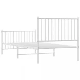 fehér fém ágykeret fej- és lábtámlával 90x200 cm