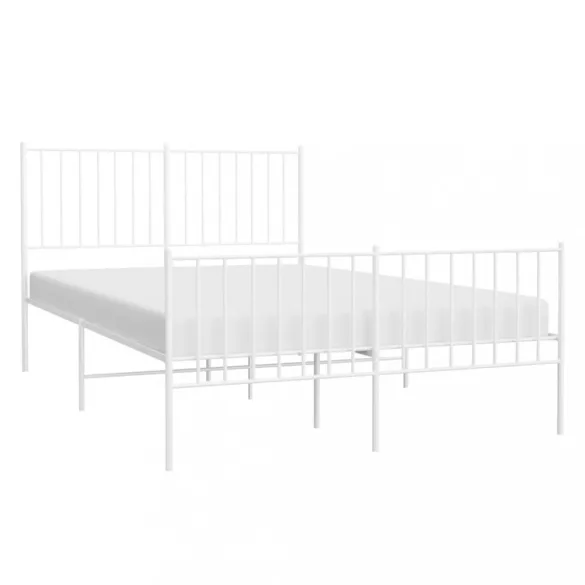 fehér fém ágykeret fej- és lábtámlával 120 x 190 cm