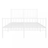 fehér fém ágykeret fej- és lábtámlával 120 x 190 cm