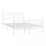 fehér fém ágykeret fej- és lábtámlával 135x190 cm