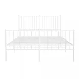 fehér fém ágykeret fej- és lábtámlával 135x190 cm