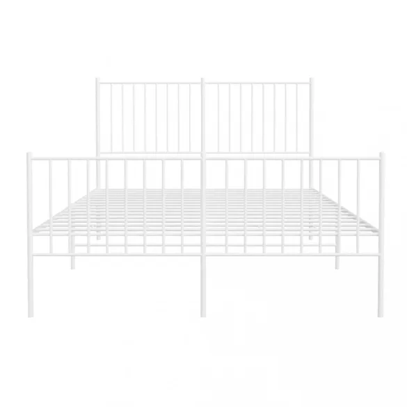 fehér fém ágykeret fej- és lábtámlával 140 x 190 cm