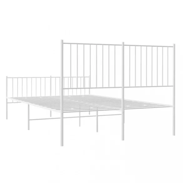 fehér fém ágykeret fej- és lábtámlával 140 x 190 cm