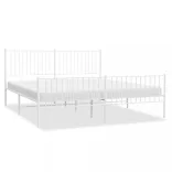 fehér fém ágykeret fej- és lábtámlával 183 x 213 cm