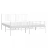 fehér fém ágykeret fej- és lábtámlával 183 x 213 cm