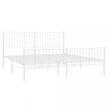 fehér fém ágykeret fej- és lábtámlával 183 x 213 cm
