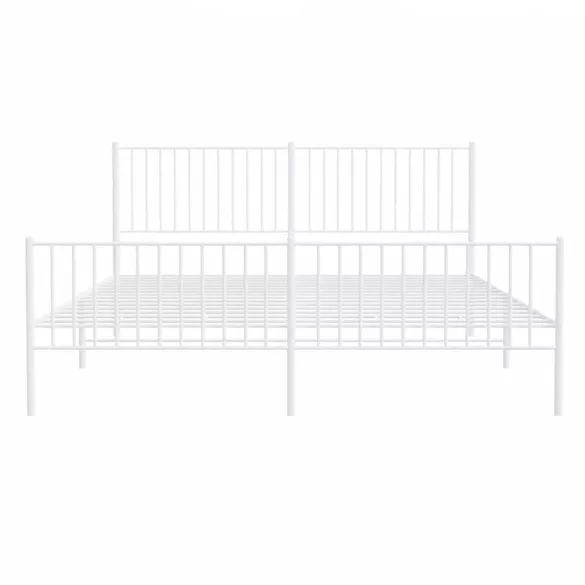 fehér fém ágykeret fej- és lábtámlával 183 x 213 cm