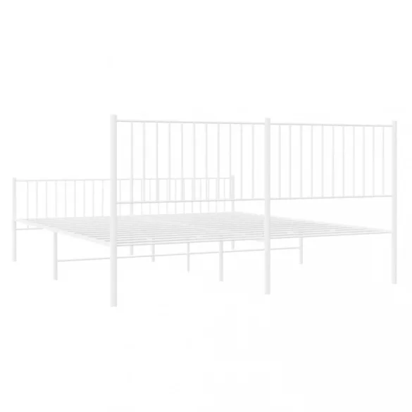 fehér fém ágykeret fej- és lábtámlával 183 x 213 cm