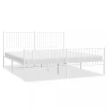 fehér fém ágykeret fej- és lábtámlával 193 x 203 cm