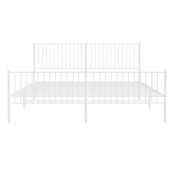 fehér fém ágykeret fej- és lábtámlával 193 x 203 cm