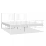 fehér fém ágykeret fej- és lábtámlával 200x200 cm