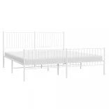 fehér fém ágykeret fej- és lábtámlával 200x200 cm