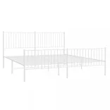 fehér fém ágykeret fej- és lábtámlával 200x200 cm