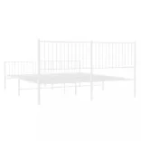 fehér fém ágykeret fej- és lábtámlával 200x200 cm