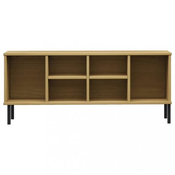 OSLO barna tömör fa cipőszekrény fém lábakkal 106 x 35 x 45 cm