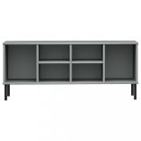 OSLO szürke tömör fa cipőszekrény fém lábakkal 106 x 35 x 45 cm