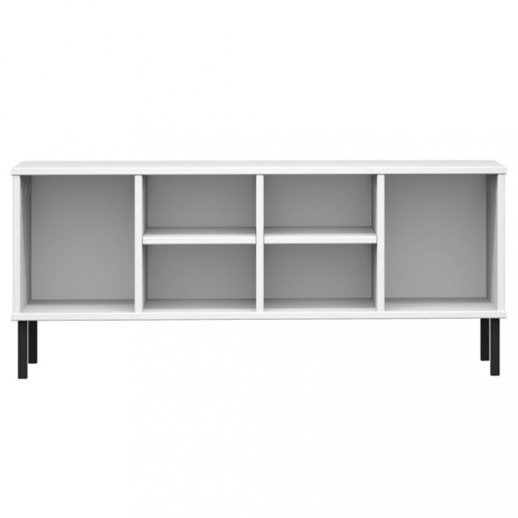 OSLO fehér tömör fa cipőszekrény fém lábakkal 106 x 35 x 45 cm