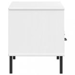 OSLO fehér tömör fenyőfa TV-szekrény fém lábakkal