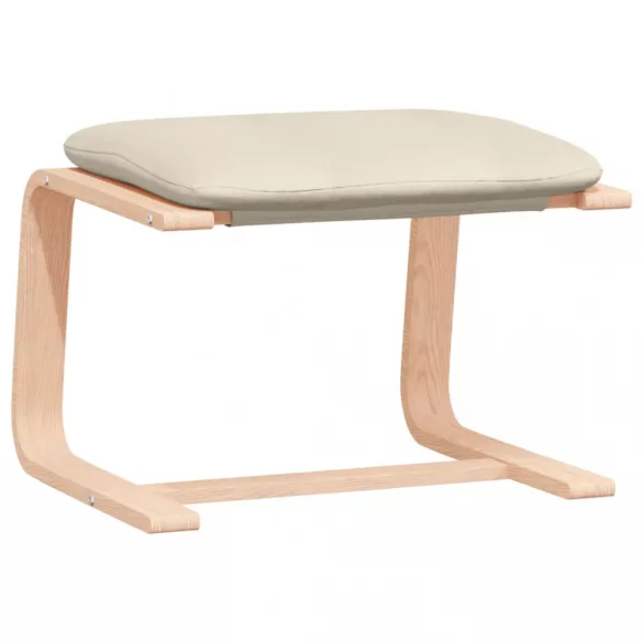 krémszínű szövet lábzsámoly 51x41x40 cm