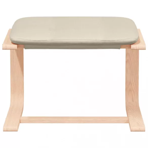 krémszínű szövet lábzsámoly 51x41x40 cm