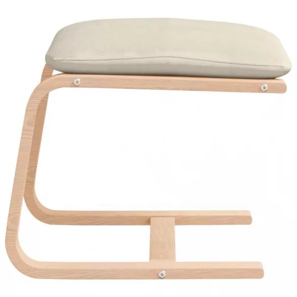 krémszínű szövet lábzsámoly 51x41x40 cm