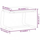 világosszürke szövet lábzsámoly 51 x 41 x 40 cm