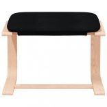 fekete szövet lábzsámoly 51x41x40 cm