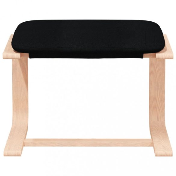 fekete szövet lábzsámoly 51x41x40 cm